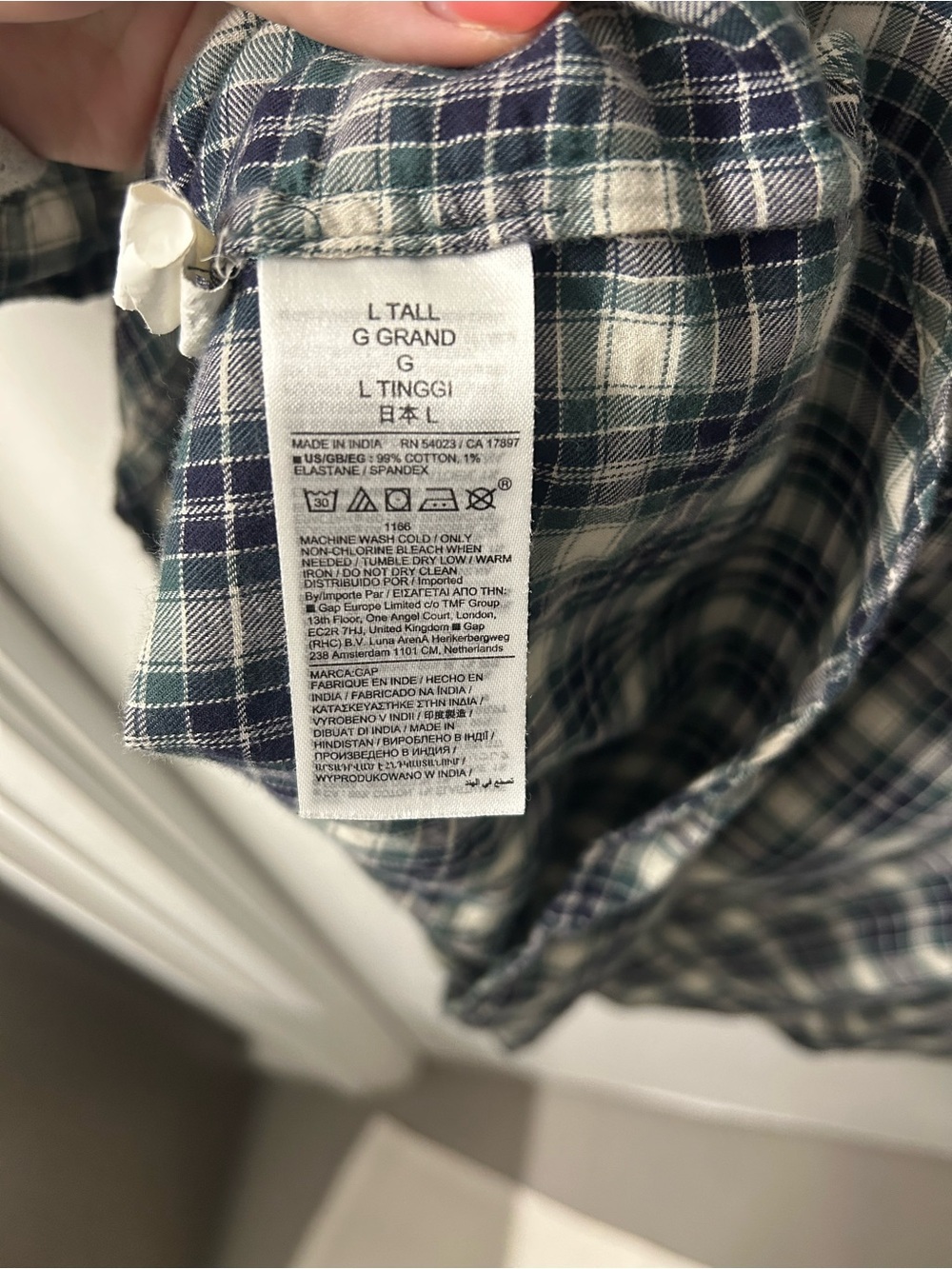 Plaid Ruffle Sleeve Button-Front Blouse - Picture 6 of 6